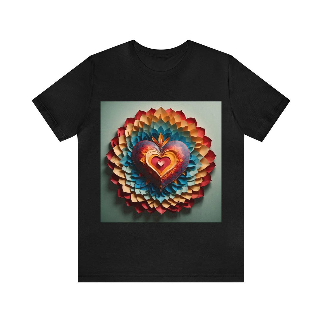 Radiant Heart Bloom - Unisex Jersey Short Sleeve Tee - T-Shirt - g(0D·IO) - Black - S -