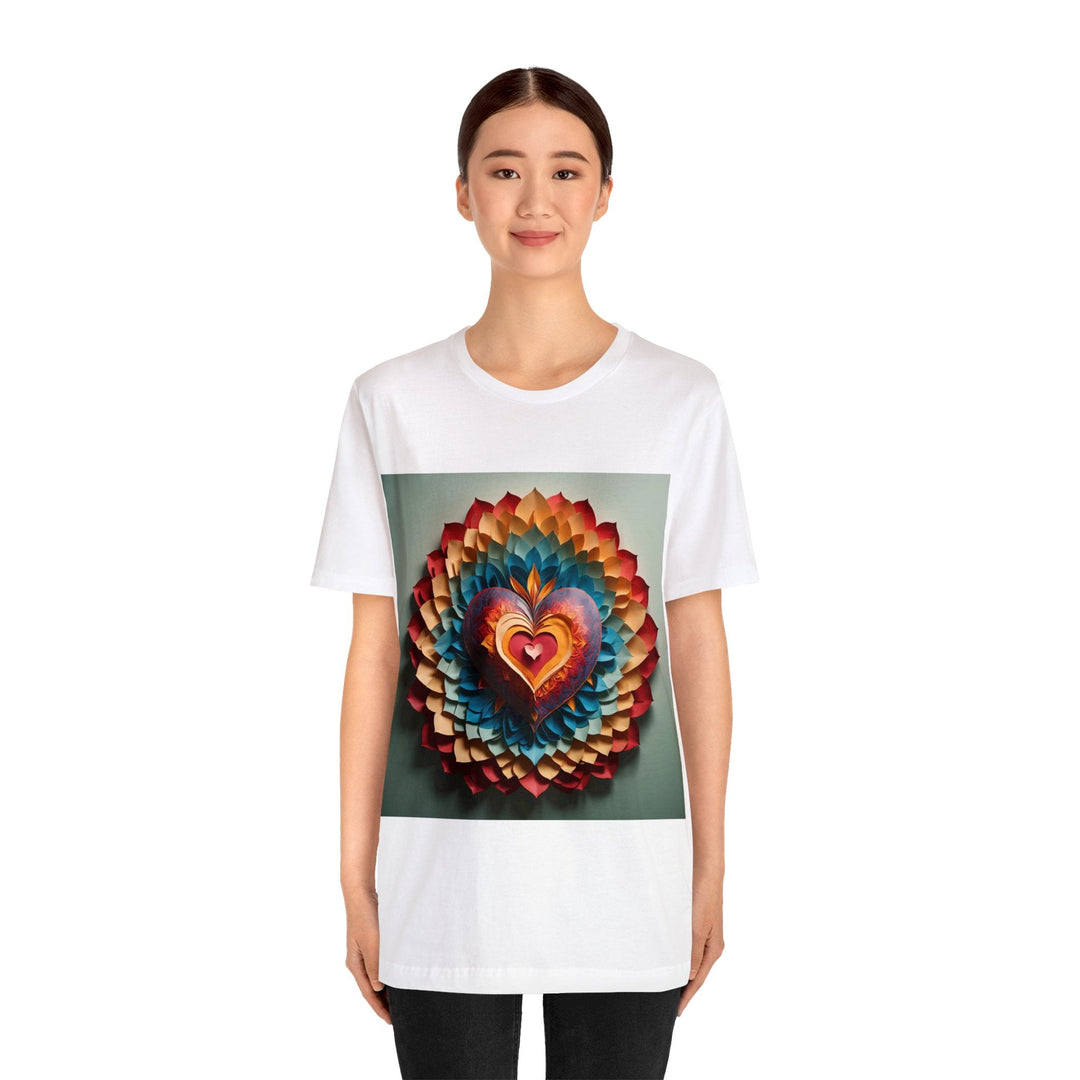 Radiant Heart Bloom - Unisex Jersey Short Sleeve Tee - T-Shirt - g(0D·IO) - Black - S -