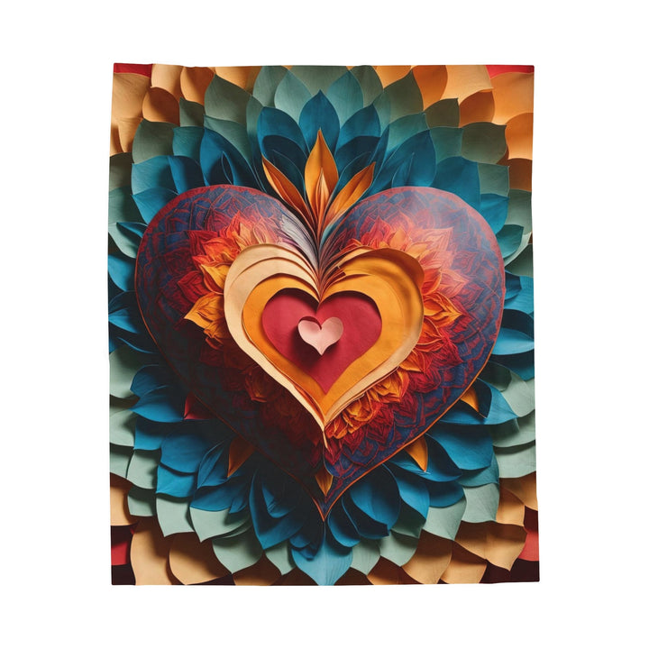 Radiant Heart Bloom - Velveteen Plush Blanket - All Over Prints - g(0D·IO) - 50" × 60" - -