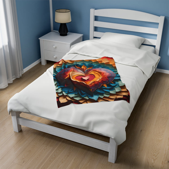 Radiant Heart Bloom - Velveteen Plush Blanket - All Over Prints - g(0D·IO) - 30" × 40" - -