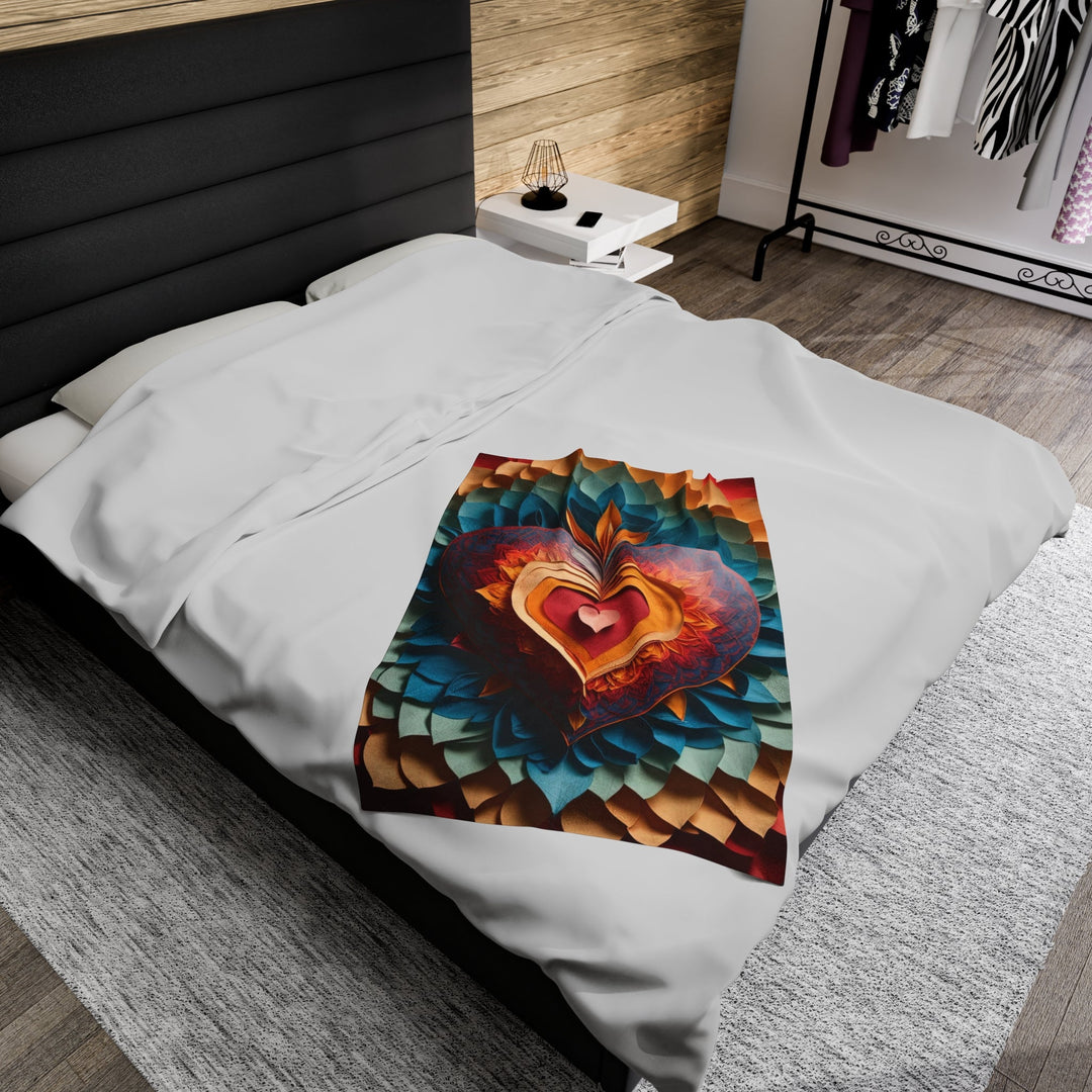 Radiant Heart Bloom - Velveteen Plush Blanket - All Over Prints - g(0D·IO) - 30" × 40" - -