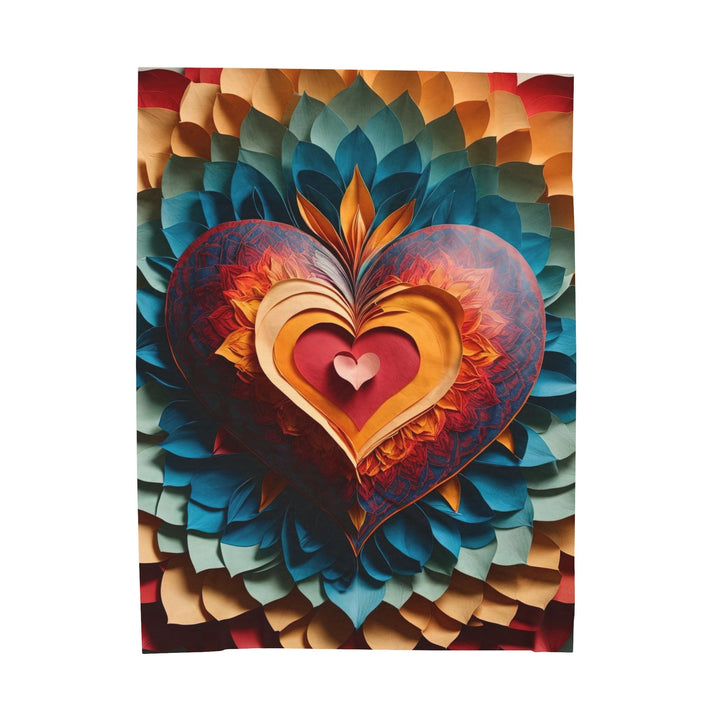 Radiant Heart Bloom - Velveteen Plush Blanket - All Over Prints - g(0D·IO) - 60" × 80" - -