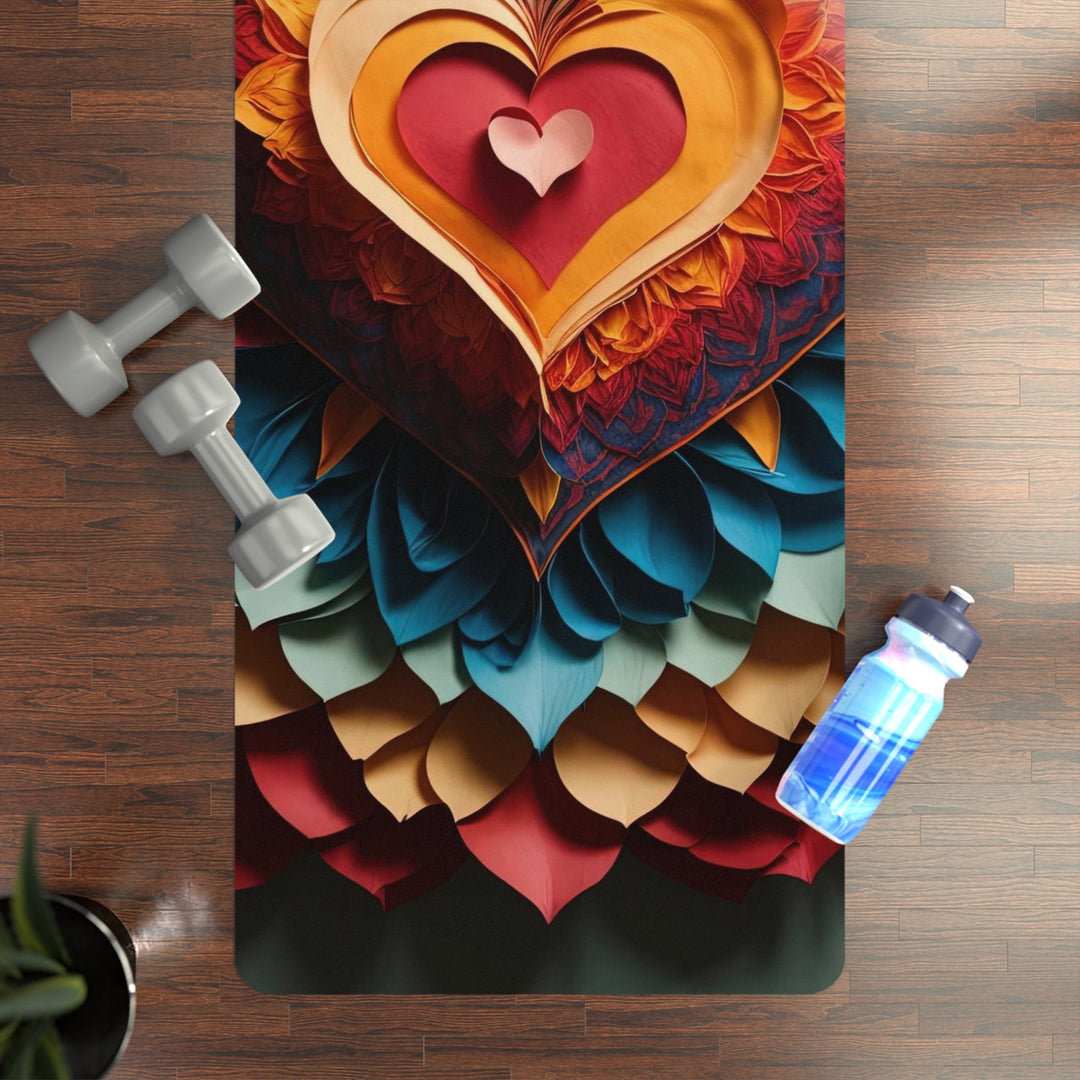 Radiant Heart Bloom - Yoga Mat - Home Decor - g(0D·IO) - 24” x 68” - -