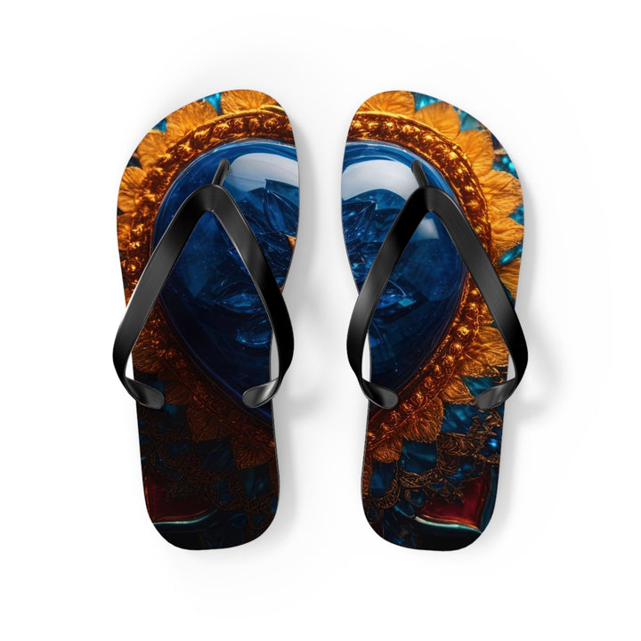 Sapphire Rose Mandala - Flip Flops - Shoes - g(0D·IO) - M - Black sole -