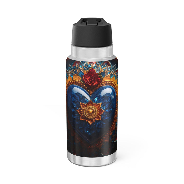 Sapphire Rose Mandala - Gator Tumbler 32oz - Mug - g(0D·IO) - Silver - 32oz -