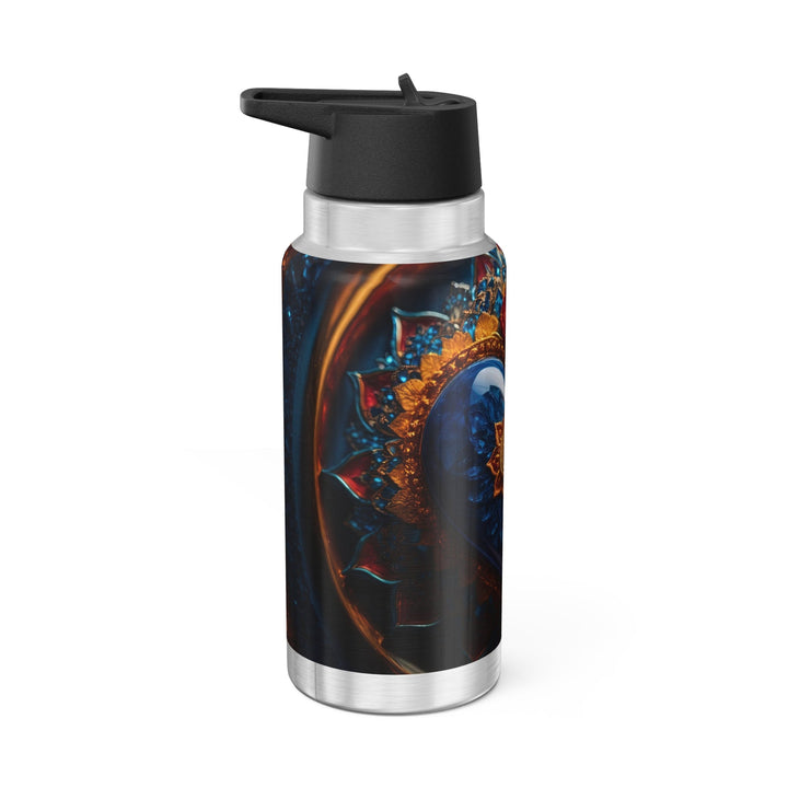 Sapphire Rose Mandala - Gator Tumbler 32oz - Mug - g(0D·IO) - Silver - 32oz -