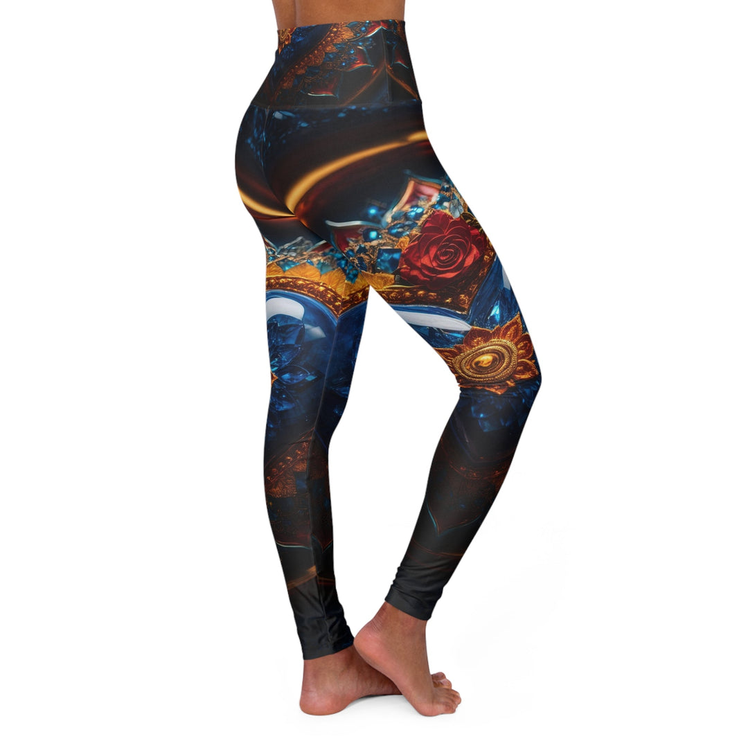 Sapphire Rose Mandala - High Waisted AOP Yoga Leggings - All Over Prints - g(0D·IO) - XS - -