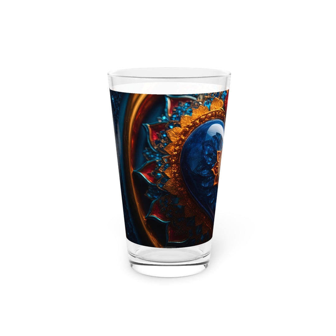 Sapphire Rose Mandala - Pint Glass - Mug - g(0D·IO) - 16oz - -