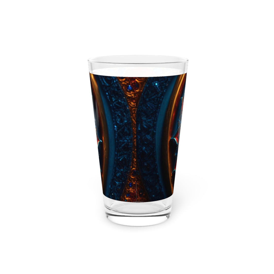 Sapphire Rose Mandala - Pint Glass - Mug - g(0D·IO) - 16oz - -