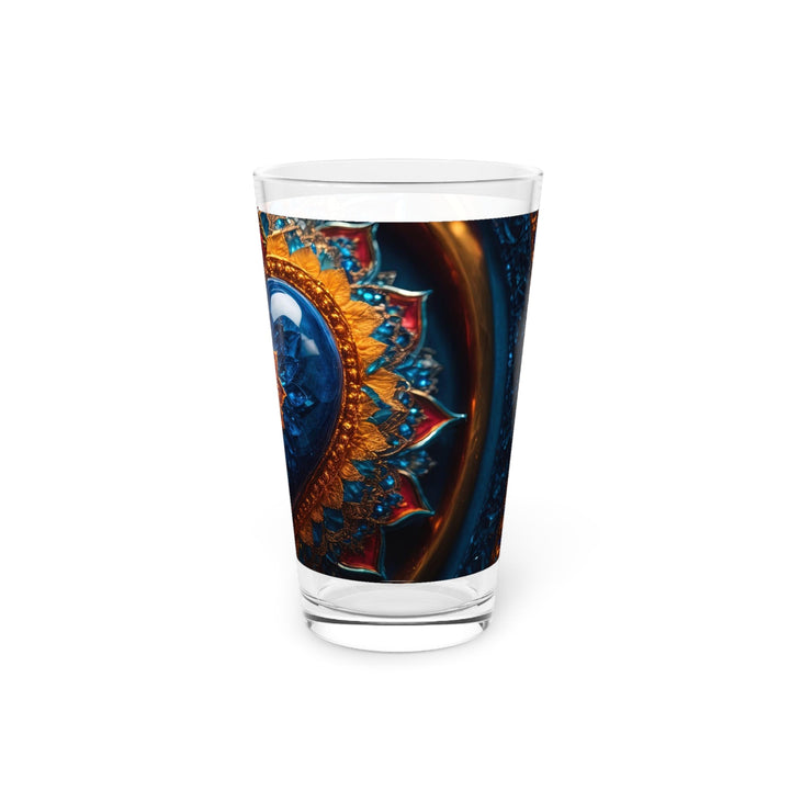 Sapphire Rose Mandala - Pint Glass - Mug - g(0D·IO) - 16oz - -