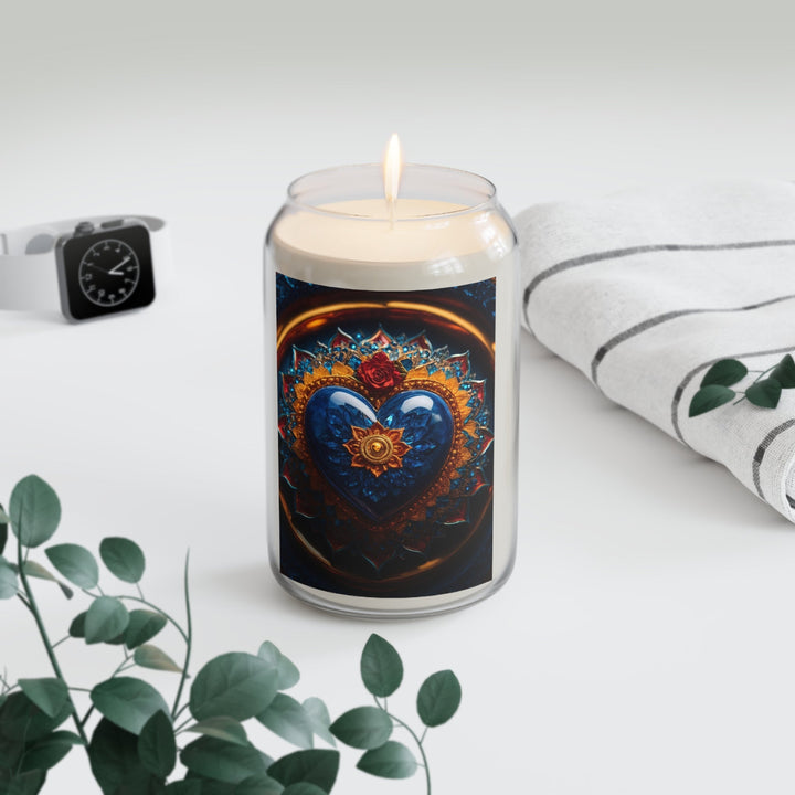 Sapphire Rose Mandala - Scented Candle - Home Decor - g(0D·IO) - Vanilla Bean - 13.75oz -