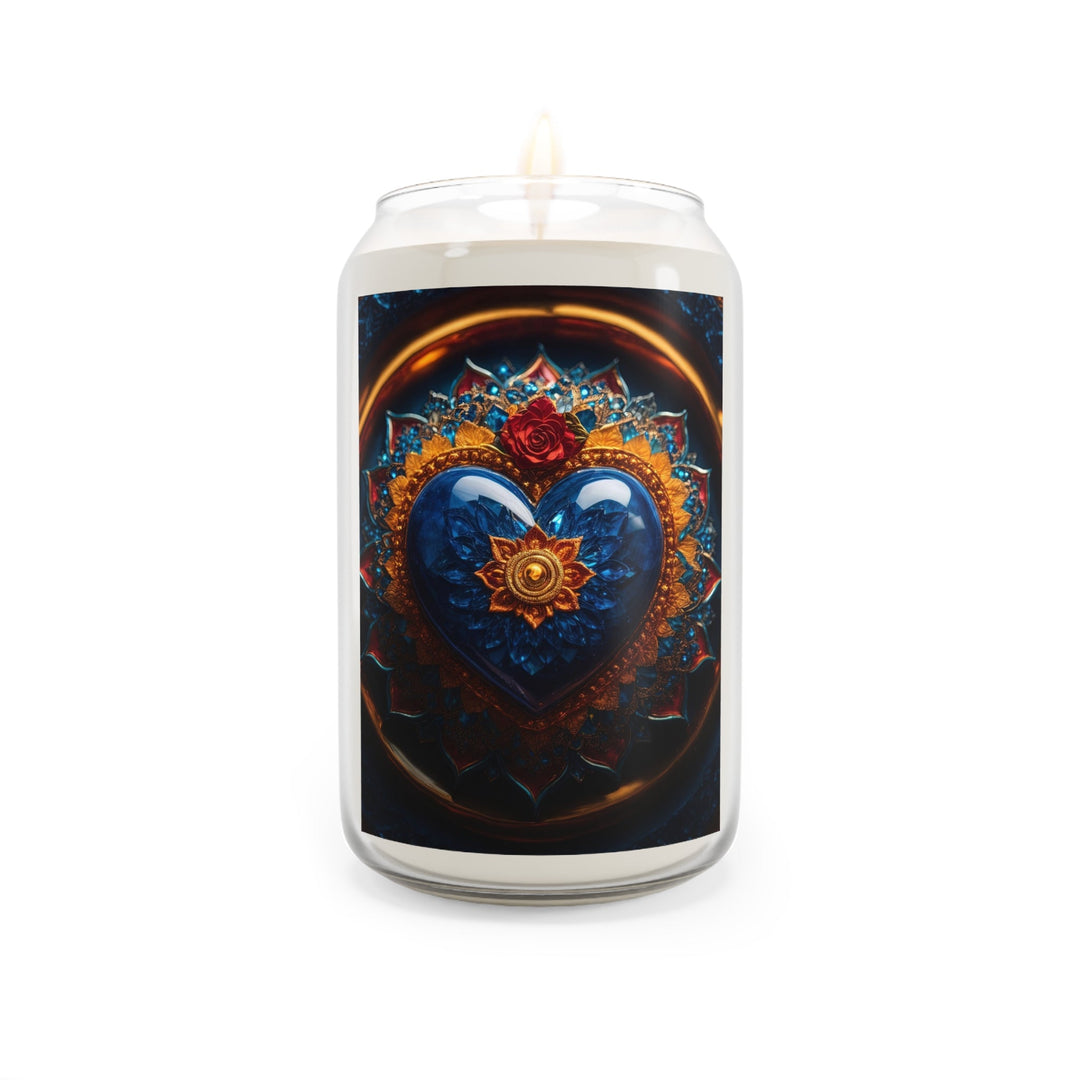 Sapphire Rose Mandala - Scented Candle - Home Decor - g(0D·IO) - Vanilla Bean - 13.75oz -