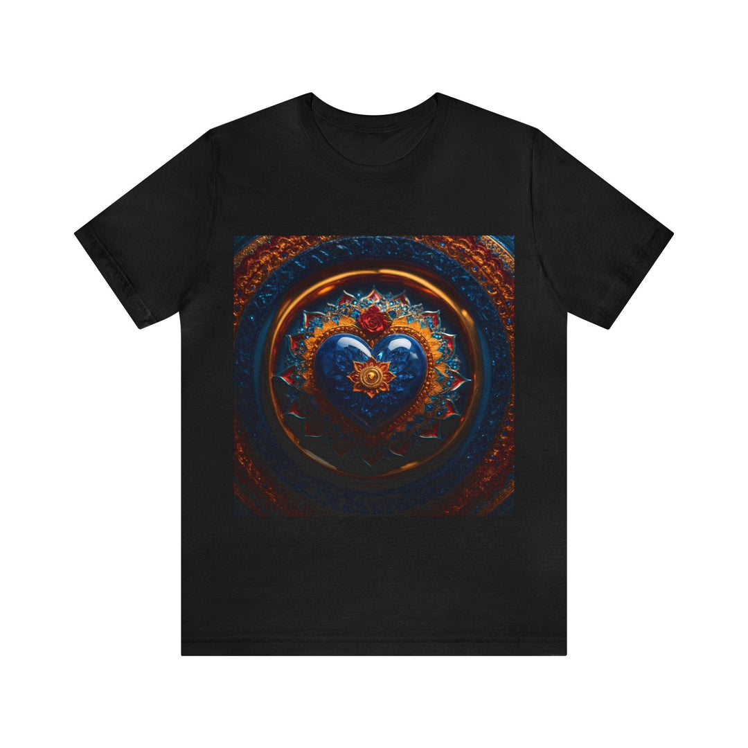 Sapphire Rose Mandala - Unisex Jersey Short Sleeve Tee - T-Shirt - g(0D·IO) - Black - S -