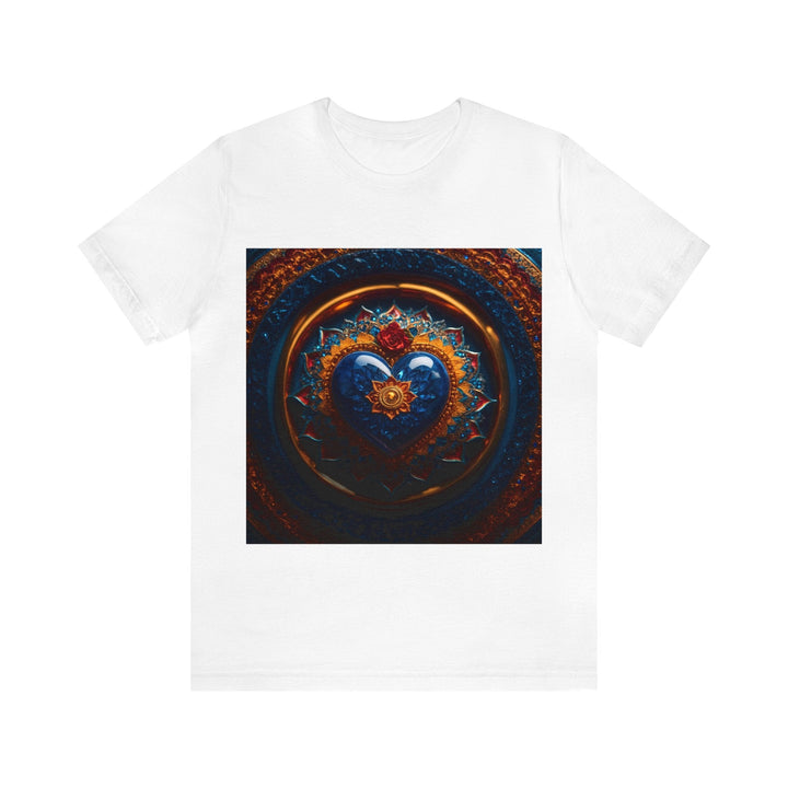 Sapphire Rose Mandala - Unisex Jersey Short Sleeve Tee - T-Shirt - g(0D·IO) - White - S -