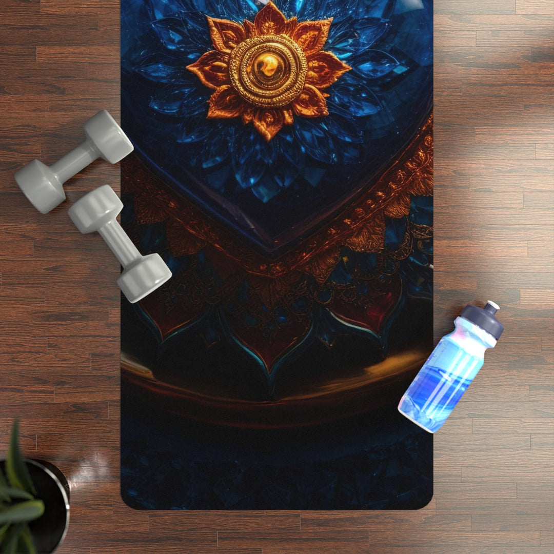 Sapphire Rose Mandala - Yoga Mat - Home Decor - g(0D·IO) - 24” x 68” - -