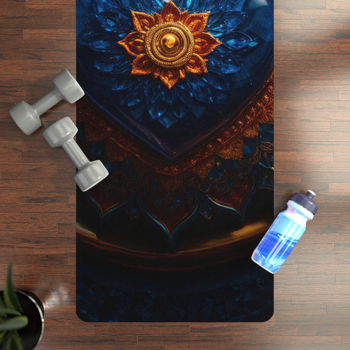 Sapphire Rose Mandala - Yoga Mat - Home Decor - g(0D·IO) - 24” x 68” - -