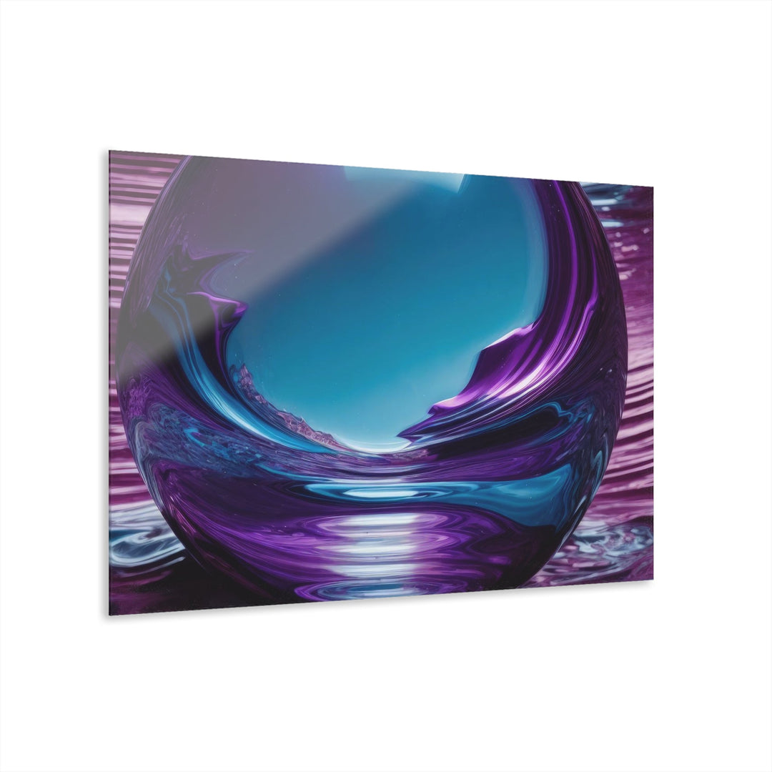 Spherical Amethyst Reflection - Acrylic Prints (French Cleat Hanging) - Home Decor - g(0D·IO) - 36" x 24" (Horizontal) - 0.25'' -