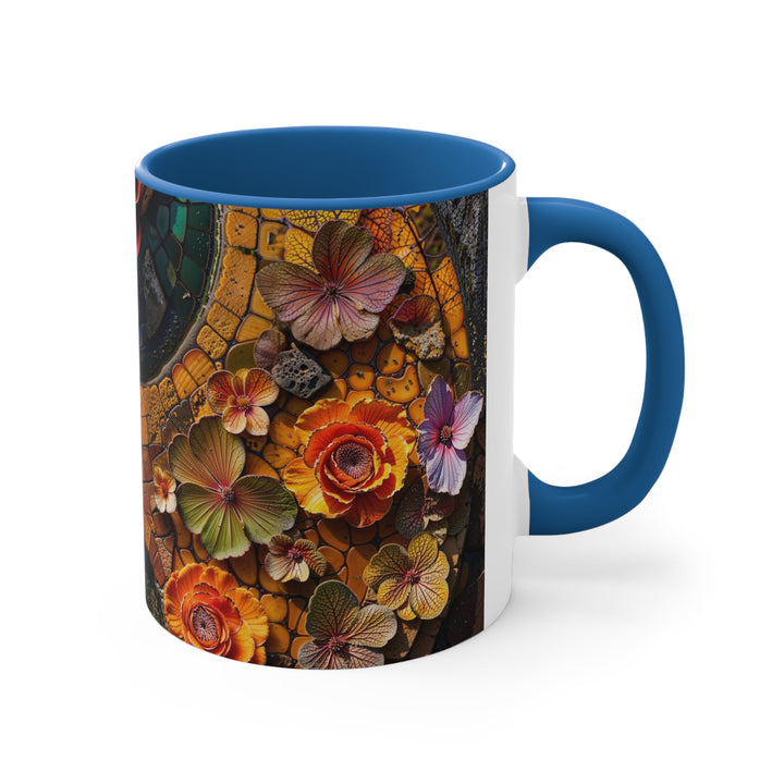 Spiraling Floral Mosaic - Accent Coffee Mug - Mug - g(0D·IO) - Pink - 11oz -