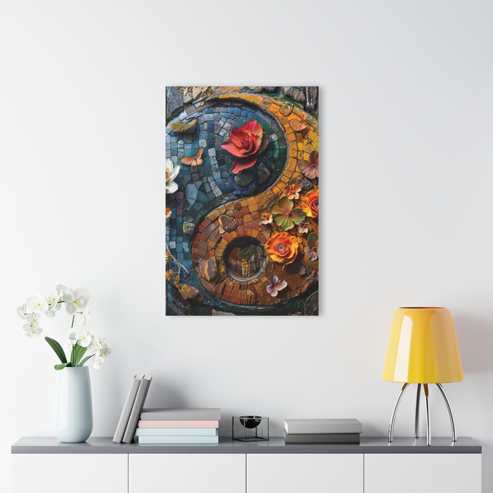 Spiraling Floral Mosaic - Acrylic Prints (French Cleat Hanging) - Home Decor - g(0D·IO) - 24" x 36" (Vertical) - 0.25'' -