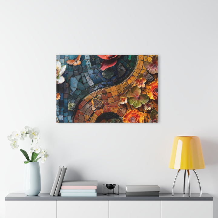 Spiraling Floral Mosaic - Acrylic Prints (French Cleat Hanging) - Home Decor - g(0D·IO) - 24" x 36" (Vertical) - 0.25'' -