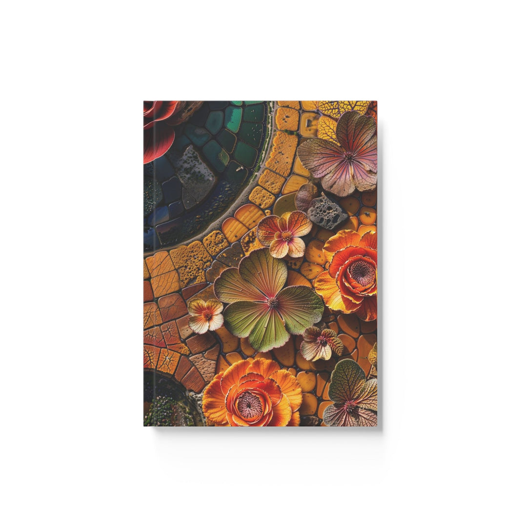 Spiraling Floral Mosaic - Hard Backed Journal - Paper products - g(0D·IO) - Ruled line - A5 - White