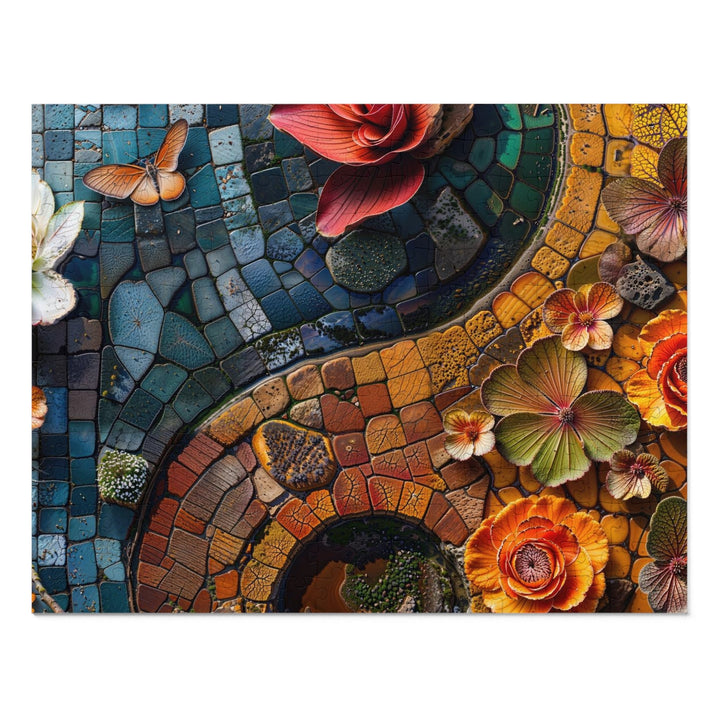 Spiraling Floral Mosaic - Jigsaw Puzzle (100, 252, 500, 1000 pieces) - Puzzle - g(0D·IO) - 14" × 11" (252 pcs) - -