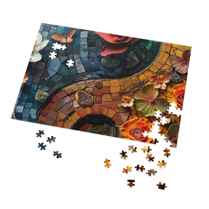 Spiraling Floral Mosaic - Jigsaw Puzzle (100, 252, 500, 1000 pieces) - Puzzle - g(0D·IO) - 29.25" × 19.75" (1000 pcs) - -