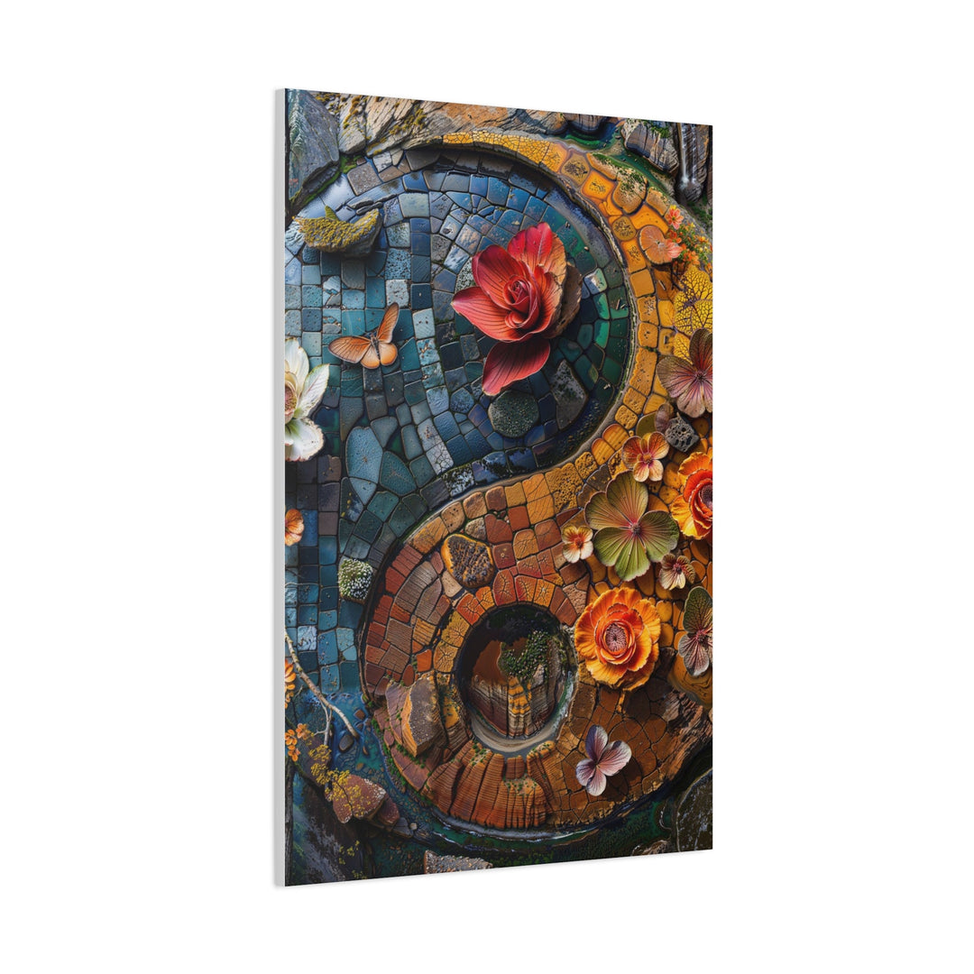 Spiraling Floral Mosaic - Matte Canvas Print 1.25" - Canvas - g(0D·IO) - 36" x 36" - 1.25" -