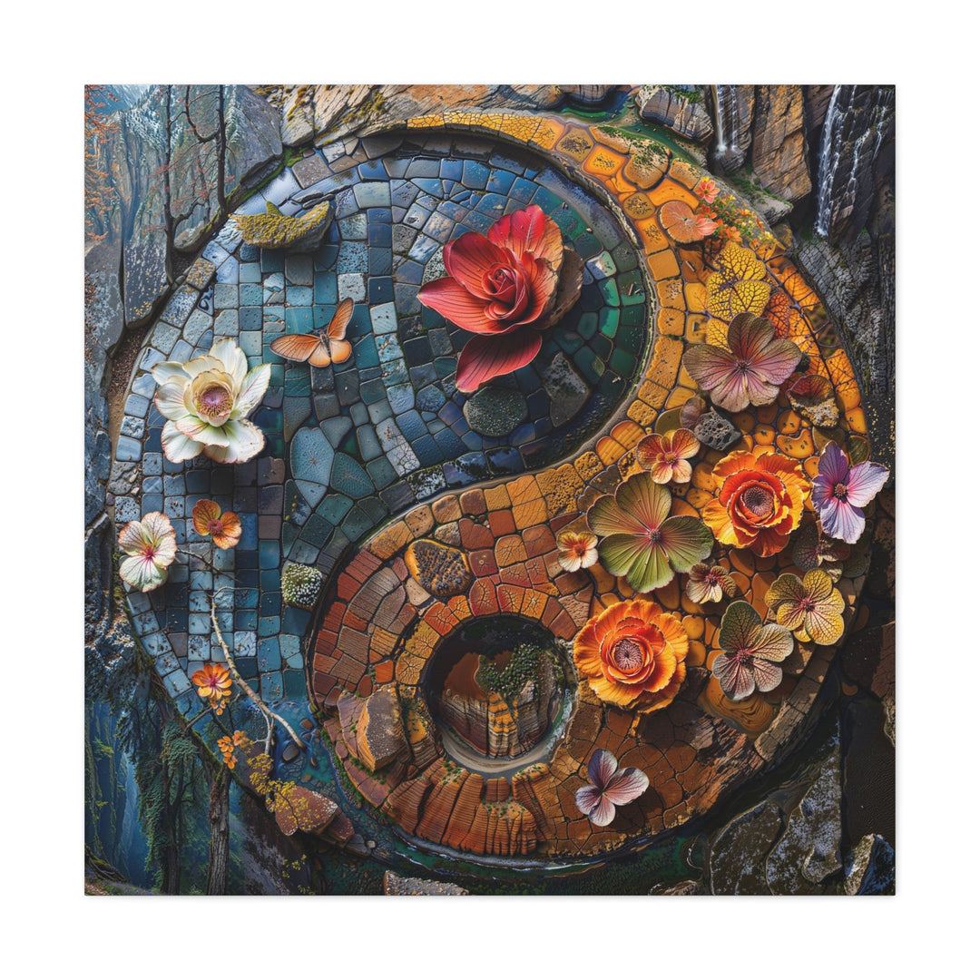 Spiraling Floral Mosaic - Matte Canvas Print 1.25" - Canvas - g(0D·IO) - 36" x 36" - 1.25" -