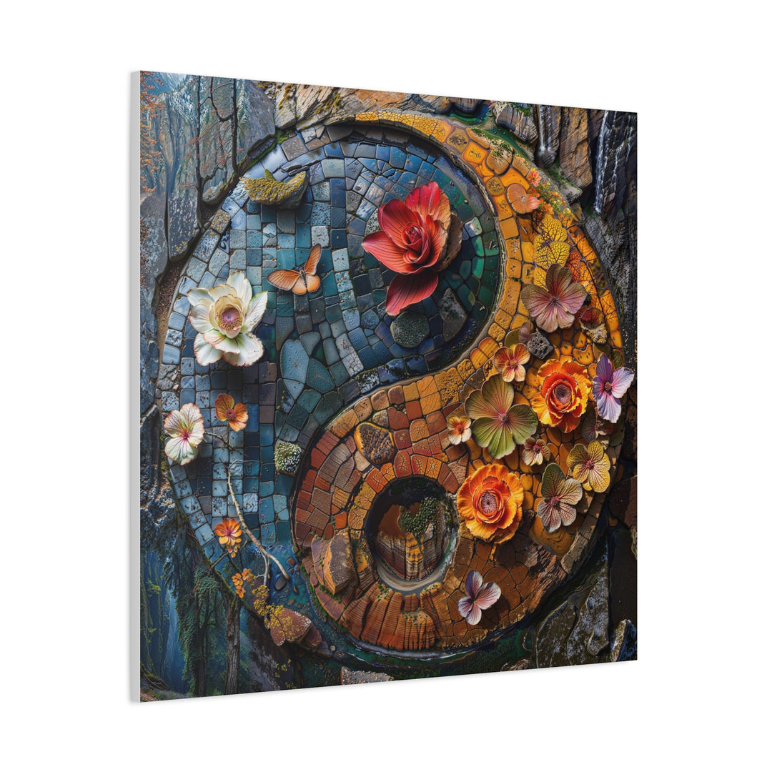 Spiraling Floral Mosaic - Matte Canvas Print 1.25" - Canvas - g(0D·IO) - 36" x 36" - 1.25" -