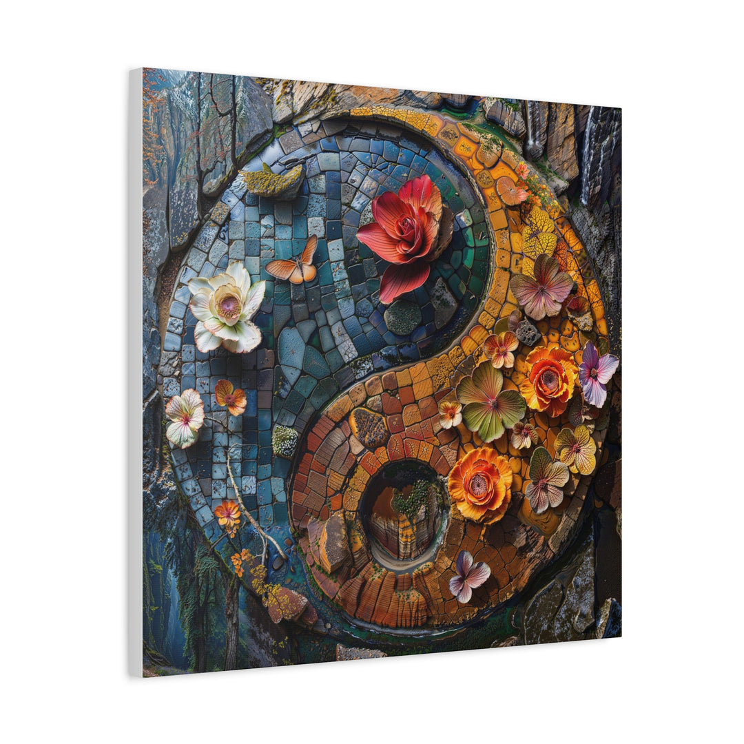 Spiraling Floral Mosaic - Matte Canvas Print 1.25" - Canvas - g(0D·IO) - 36" x 36" - 1.25" -