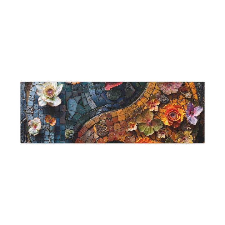 Spiraling Floral Mosaic - Matte Canvas Print 1.25" - Canvas - g(0D·IO) - 60" x 20" (Horizontal) - 1.25" -