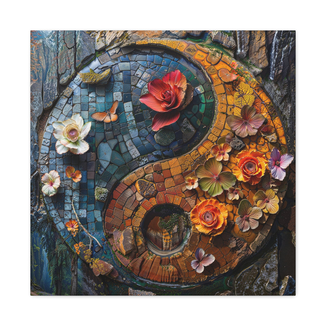 Spiraling Floral Mosaic - Matte Canvas Print 1.25" - Canvas - g(0D·IO) - 24″ x 24″ - 1.25" -