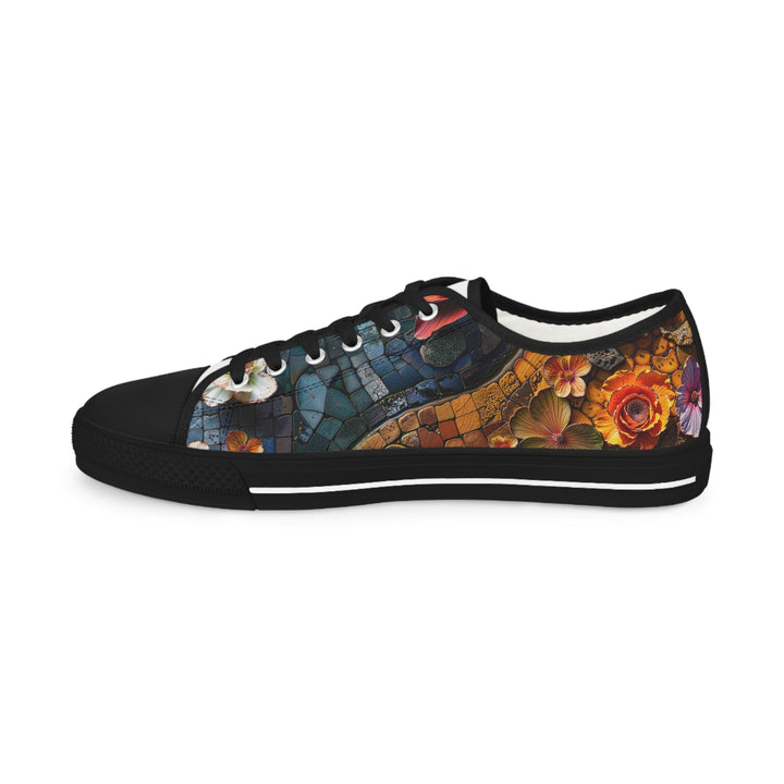 Spiraling Floral Mosaic - Men's Lowtop Sneakers - Shoes - g(0D·IO) - US 5 - Black sole -