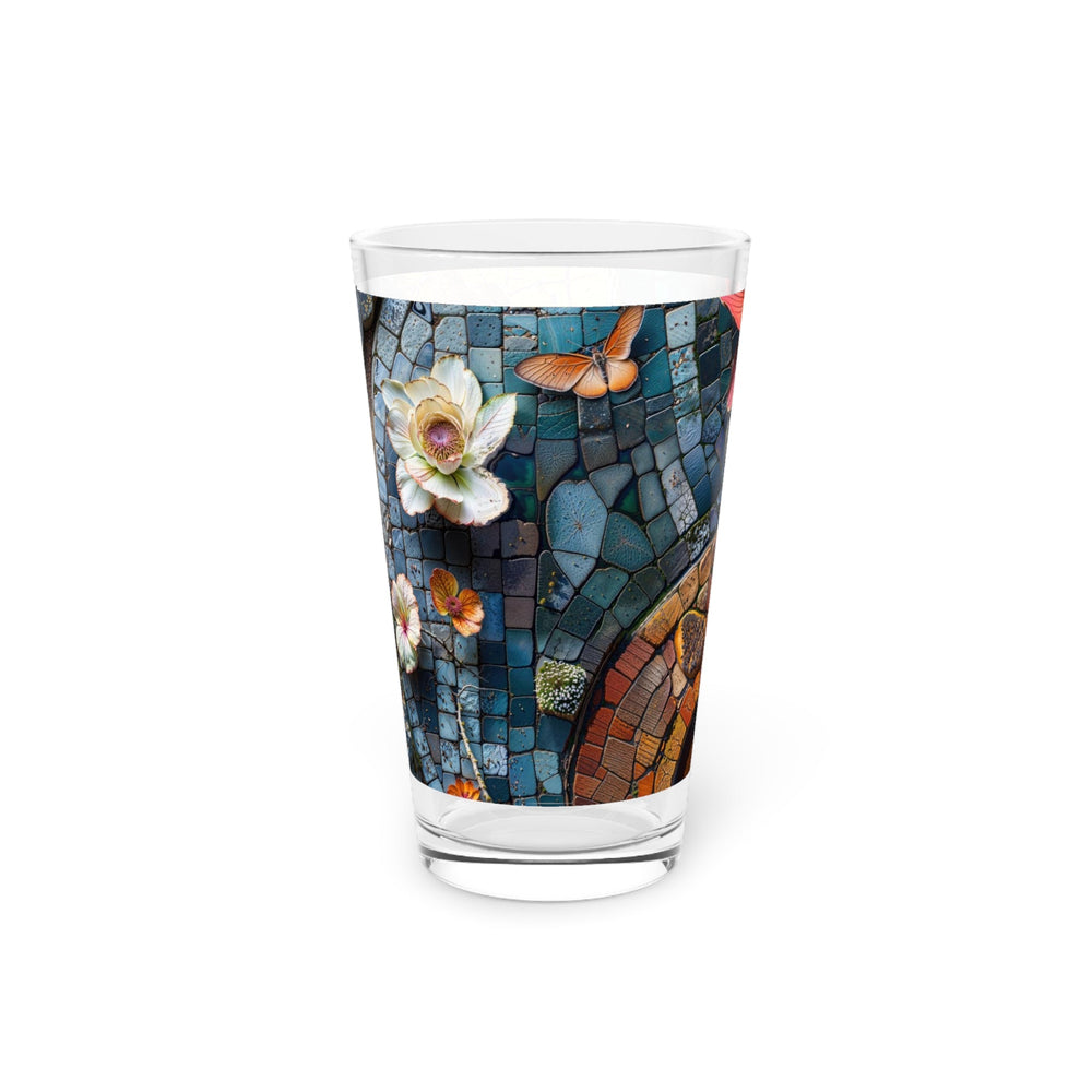 Spiraling Floral Mosaic - Pint Glass - Mug - g(0D·IO) - 16oz - -