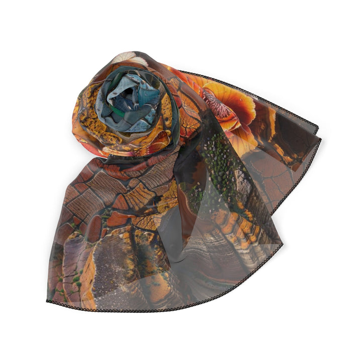 Spiraling Floral Mosaic - Poly Scarf - Accessories - g(0D·IO) - Poly chiffon - 50" × 50" -