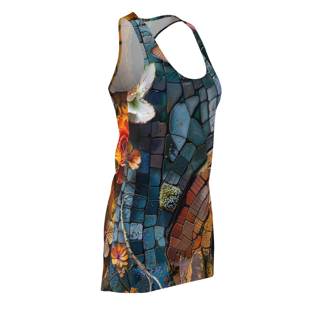 Spiraling Floral Mosaic - Racerback Dress - All Over Prints - g(0D·IO) - XS - -