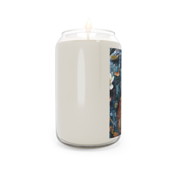 Spiraling Floral Mosaic - Scented Candle - Home Decor - g(0D·IO) - Vanilla Bean - 13.75oz -