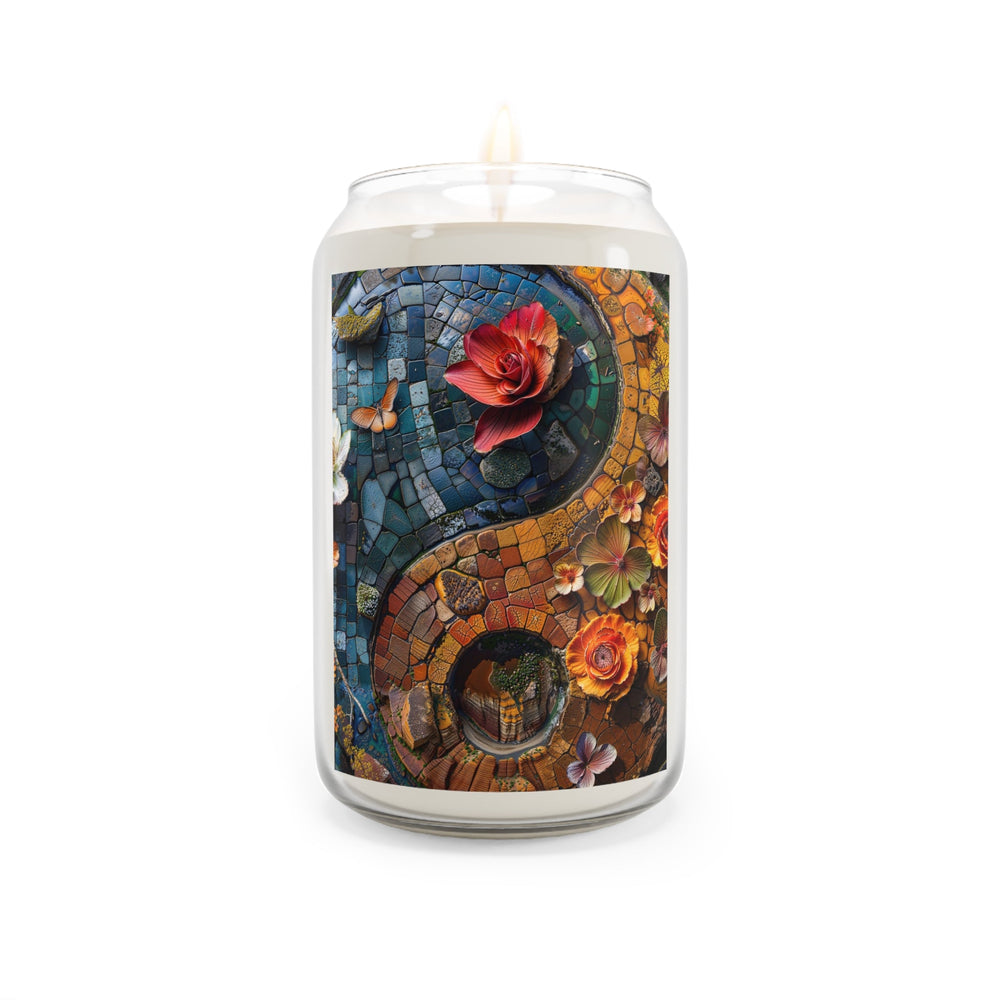 Spiraling Floral Mosaic - Scented Candle - Home Decor - g(0D·IO) - Sea Breeze - 13.75oz -