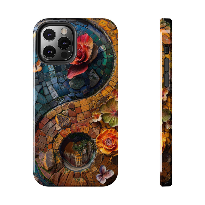 Spiraling Floral Mosaic - Tough Phone Case - Phone Case - g(0D·IO) - iPhone 12 Pro - -