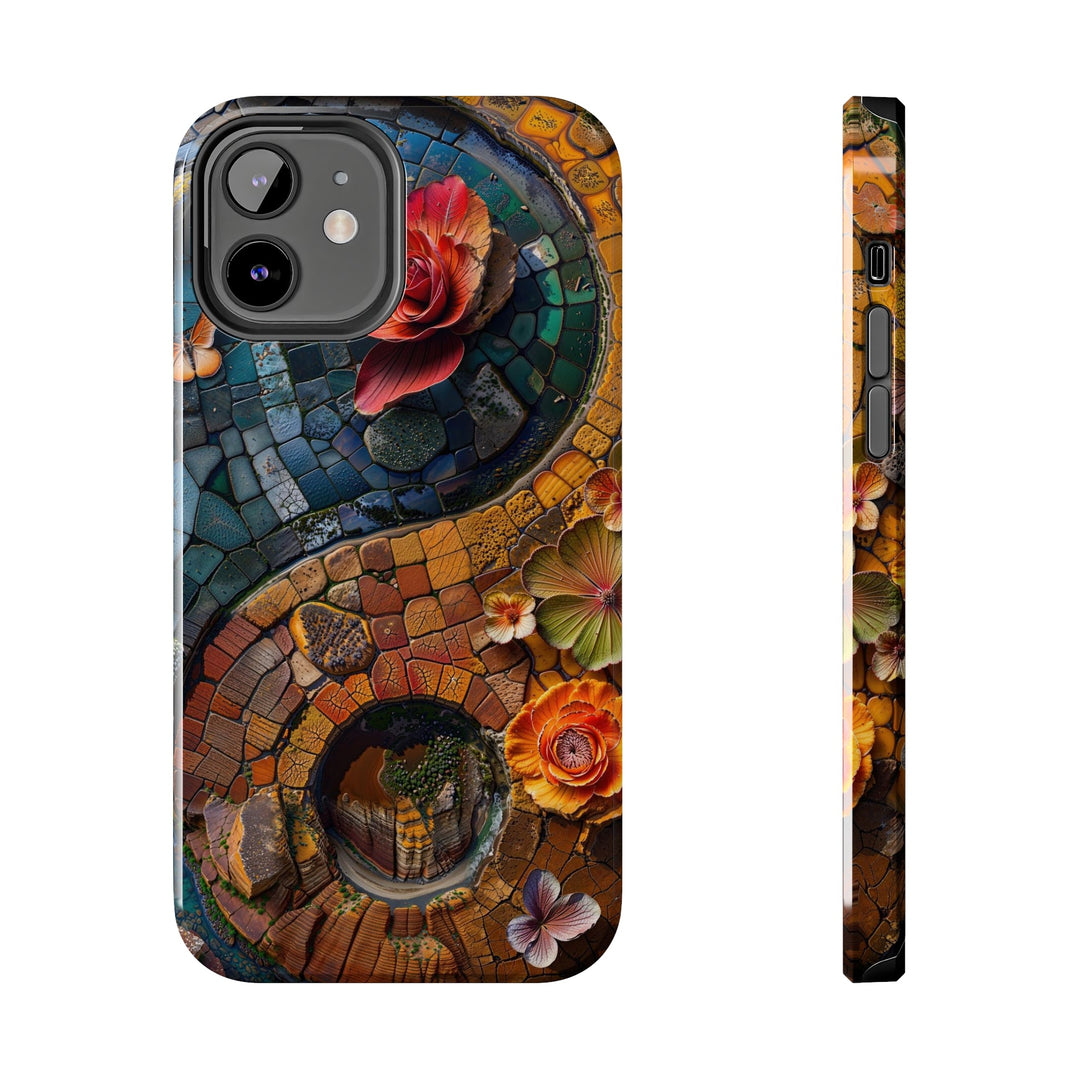 Spiraling Floral Mosaic - Tough Phone Case - Phone Case - g(0D·IO) - iPhone 12 - -