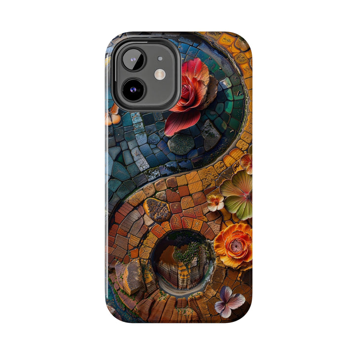 Spiraling Floral Mosaic - Tough Phone Case - Phone Case - g(0D·IO) - iPhone 13 Mini - -