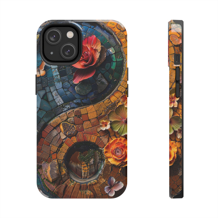 Spiraling Floral Mosaic - Tough Phone Case - Phone Case - g(0D·IO) - iPhone 14 - -
