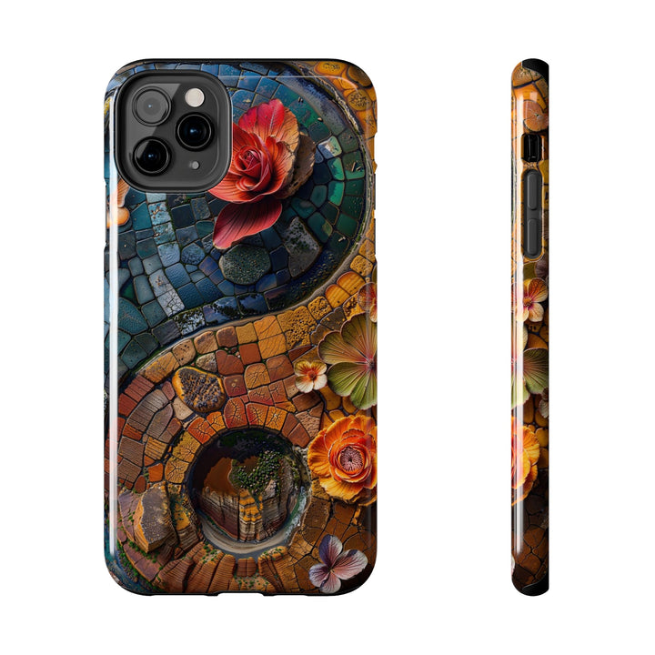 Spiraling Floral Mosaic - Tough Phone Case - Phone Case - g(0D·IO) - iPhone 11 Pro Max - -