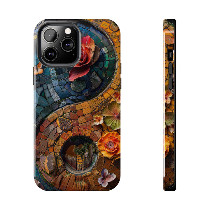 Spiraling Floral Mosaic - Tough Phone Case - Phone Case - g(0D·IO) - iPhone 13 Pro Max - -