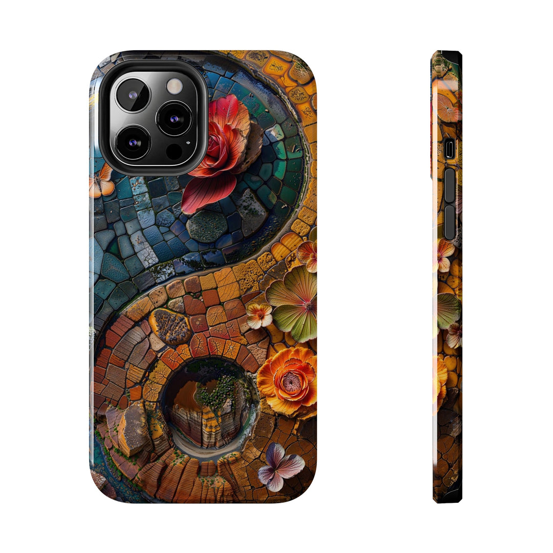 Spiraling Floral Mosaic - Tough Phone Case - Phone Case - g(0D·IO) - iPhone 12 Pro Max - -