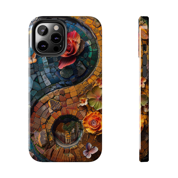 Spiraling Floral Mosaic - Tough Phone Case - Phone Case - g(0D·IO) - iPhone 12 Pro Max - -