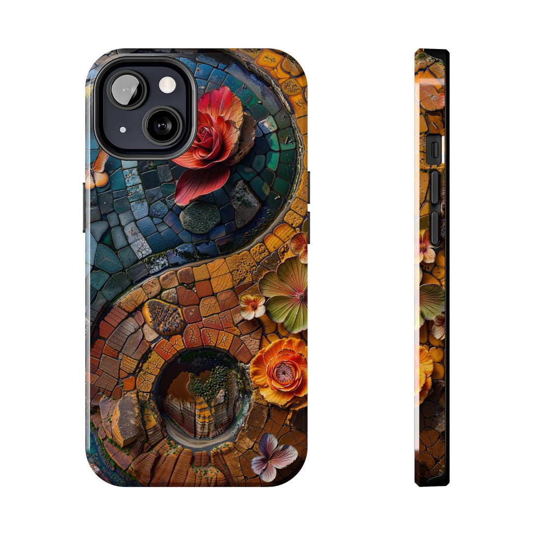 Spiraling Floral Mosaic - Tough Phone Case - Phone Case - g(0D·IO) - iPhone 13 - -