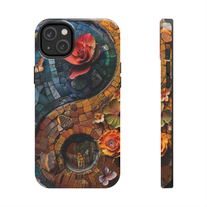 Spiraling Floral Mosaic - Tough Phone Case - Phone Case - g(0D·IO) - iPhone 14 Plus - -