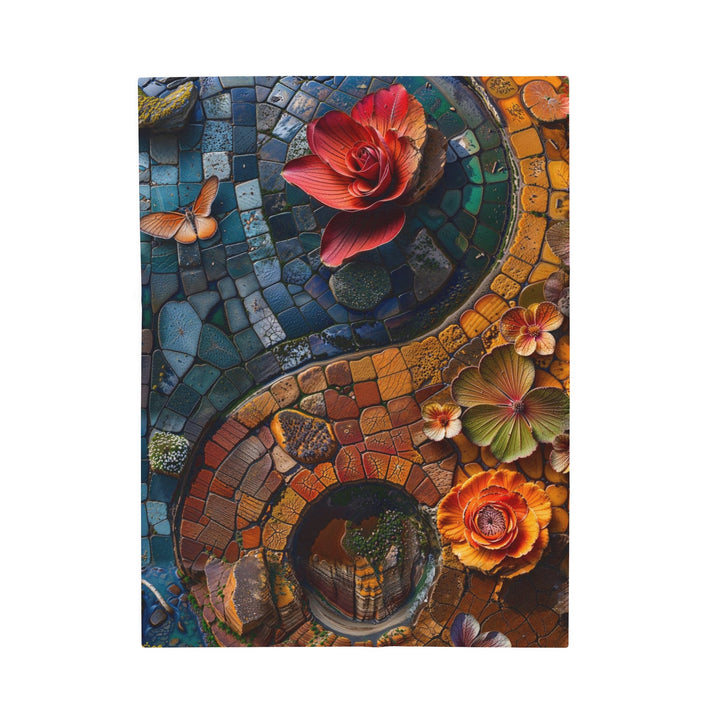 Spiraling Floral Mosaic - Velveteen Plush Blanket - All Over Prints - g(0D·IO) - 30" × 40" - -